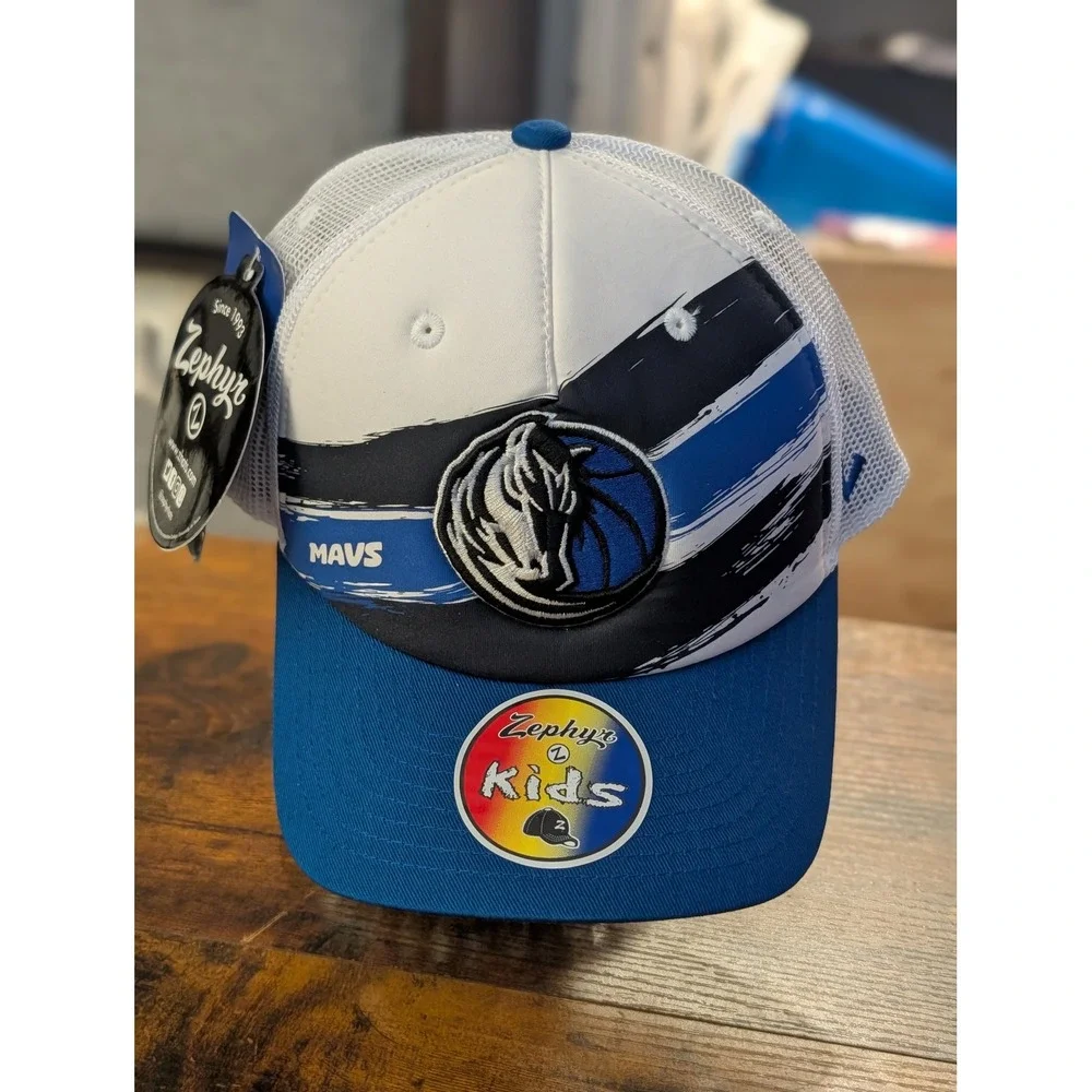 Zephyr Dallas Mavericks Youth Trucker Snapback Hat NWT NBA Mesh Adjustable Cap